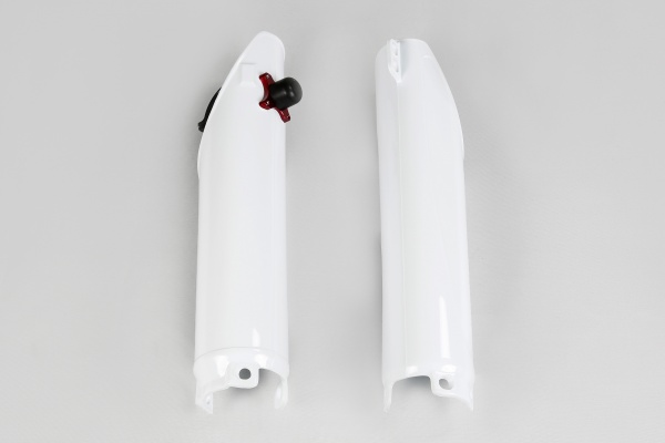 Fork Slider Protector + Quick Starter white for Honda CR 125 R 2T - CR 250 R 2T - CRF 250 R - CRF 450 R
